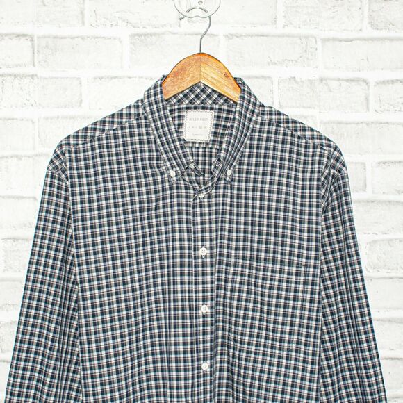 BILLY REID Men's Standard Cut Button up Shirt Gray check Cotton Size XL - Picture 4 of 5